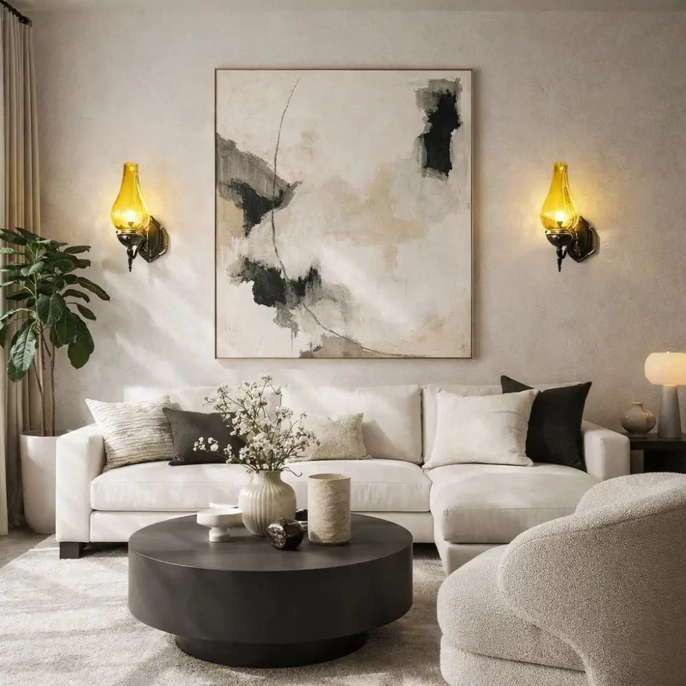 Ylten vintage wall light, ancestral flame silhouette | Wickleigh