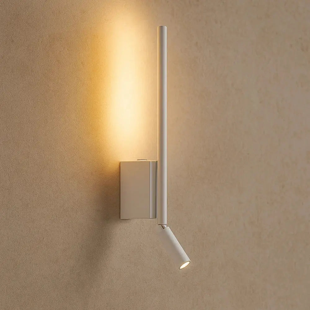 Asvin reading wall light, rotating arm, white | Wickleigh