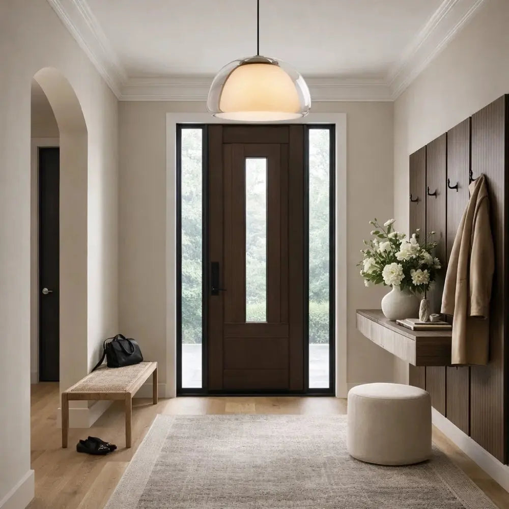 Asera frosted glass pendant light, soft dome, packshot | Wickleigh