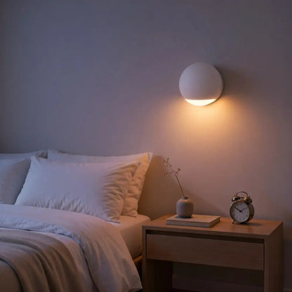 Odera wall light, aluminium capsule with double halo | Wickleigh