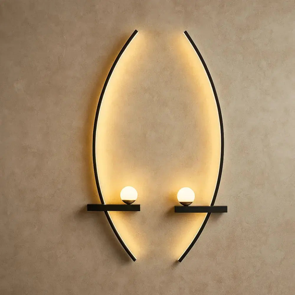 Asika wall light, sculptural light arcs in aluminium | Wickleigh