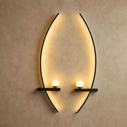 Asika wall light, sculptural light arcs in aluminium | Wickleigh