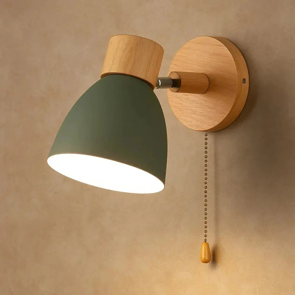 Nyrra Nordic wall light, wood and iron | Wickleigh