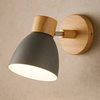 Nyrra Nordic wall light, wood and iron | Wickleigh