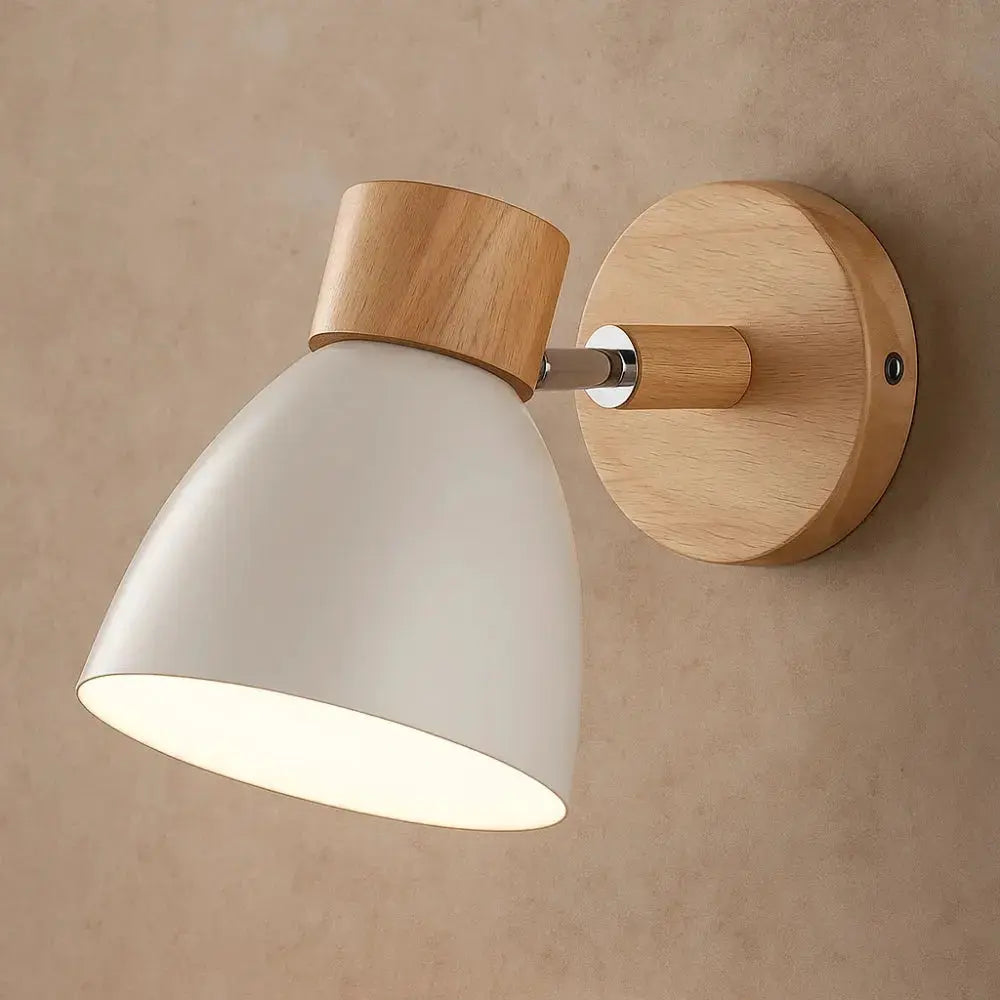 Nyrra Nordic wall light, wood and iron | Wickleigh