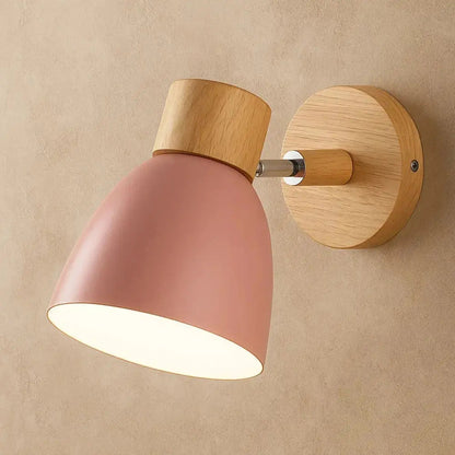 Nyrra Nordic wall light, wood and iron | Wickleigh