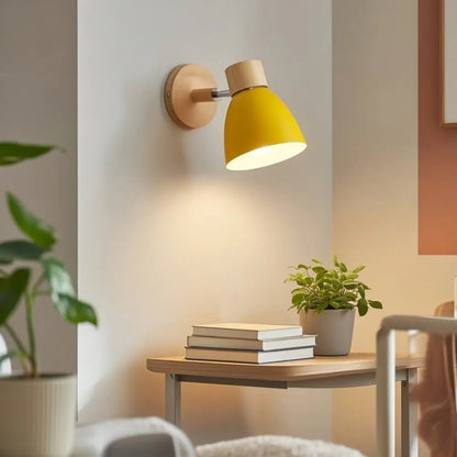 Nyrra Nordic wall light, wood and iron | Wickleigh