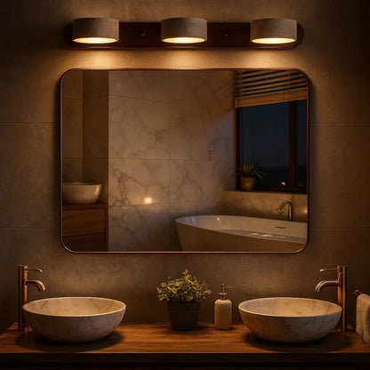 Odika travertine and wood wall light | Wickleigh