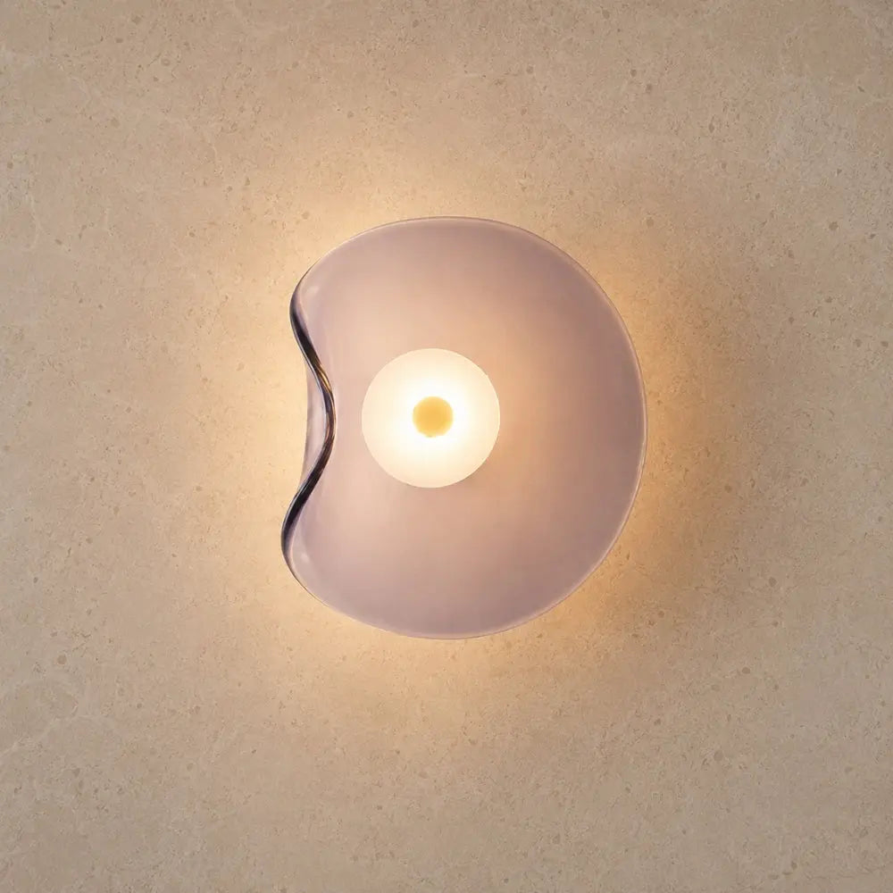 Covna glass pebble wall light, organic sculpted shape | Wickleigh
