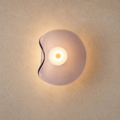 Covna glass pebble wall light, organic sculpted shape | Wickleigh
