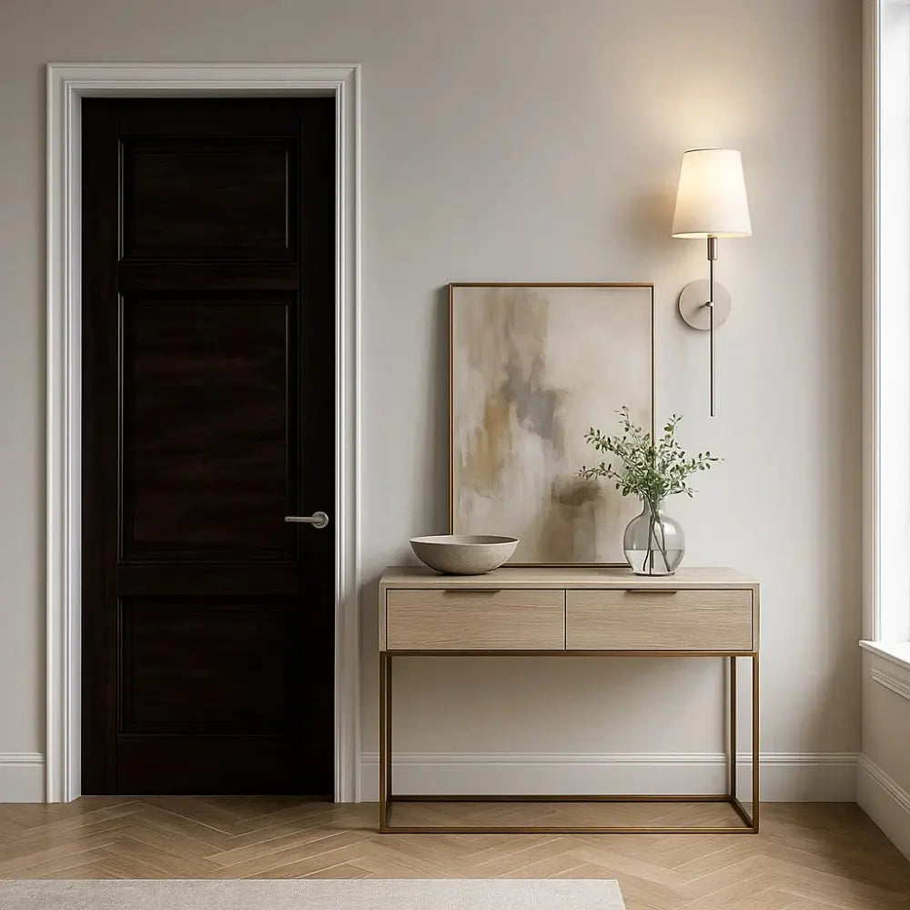Alnell wall light, torch-style metal arm with fabric shade | Wickleigh