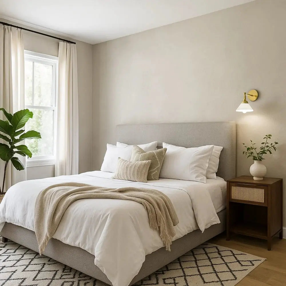 Emben glass wall light, brass-toned retro design | Wickleigh