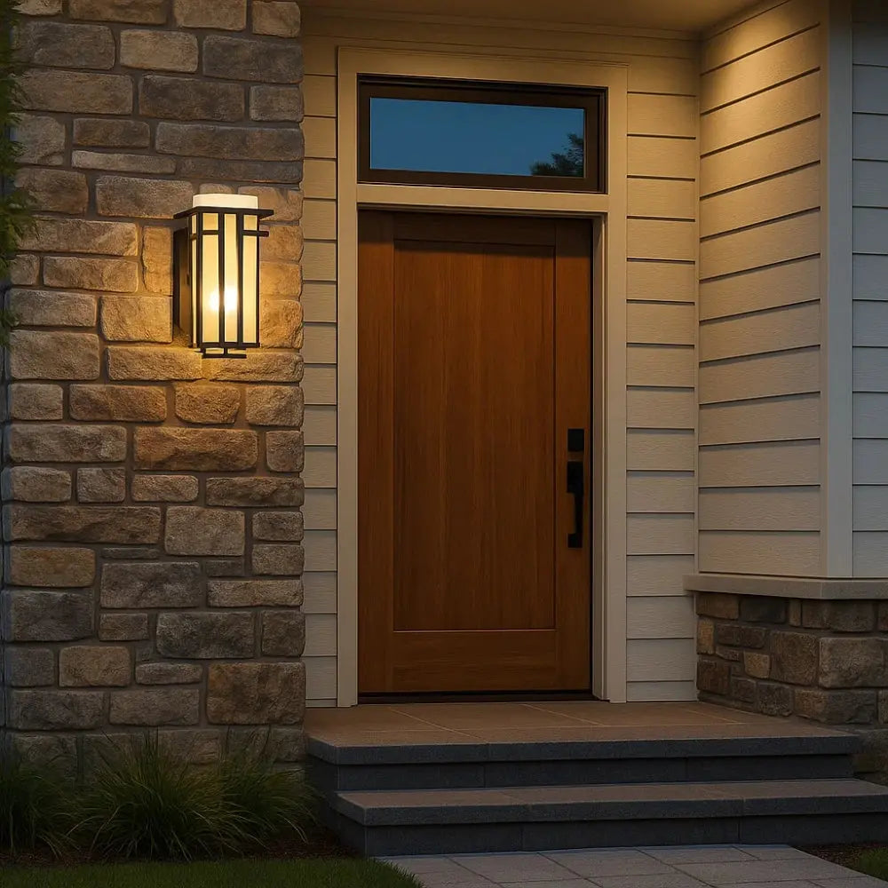 Crellin outdoor wall light, frosted glass cylinder | Wickleigh