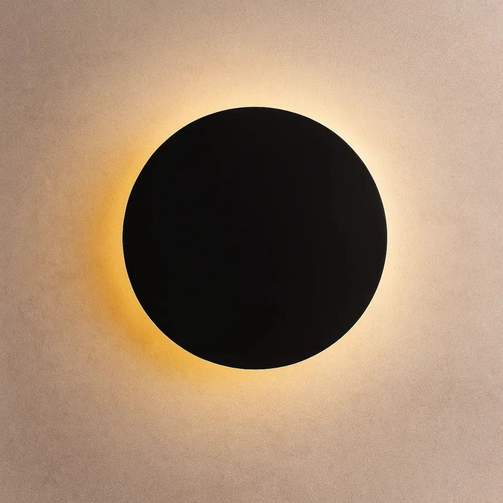 Sigen round wall light, black, Ø 20cm | Wickleigh