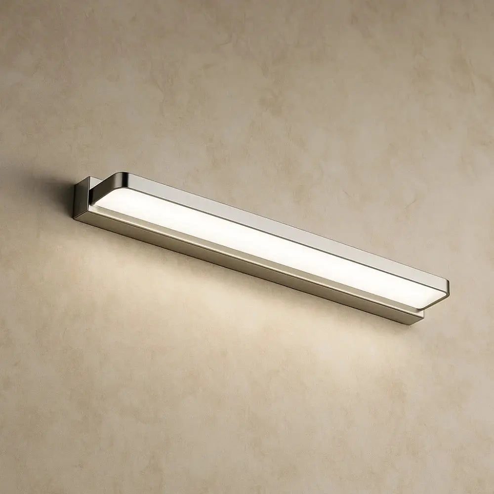 Ennin bathroom wall light, cool white, stainless steel finish, 112cm | Wickleigh