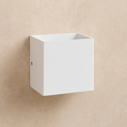 Nyben square wall light, white finish, 12W | Wickleigh