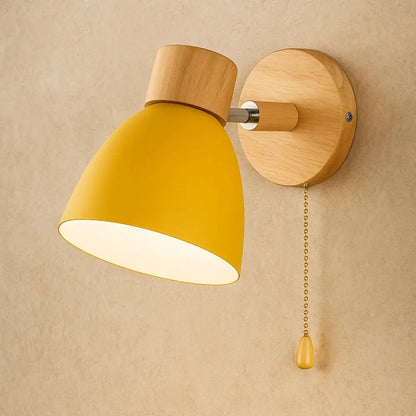 Nyrra Nordic wall light, yellow shade, with switch | Wickleigh