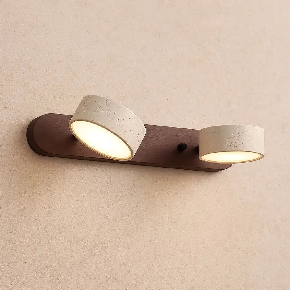 Odika travertine and wood wall light | Wickleigh