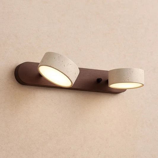 Odika travertine and wood wall light | Wickleigh