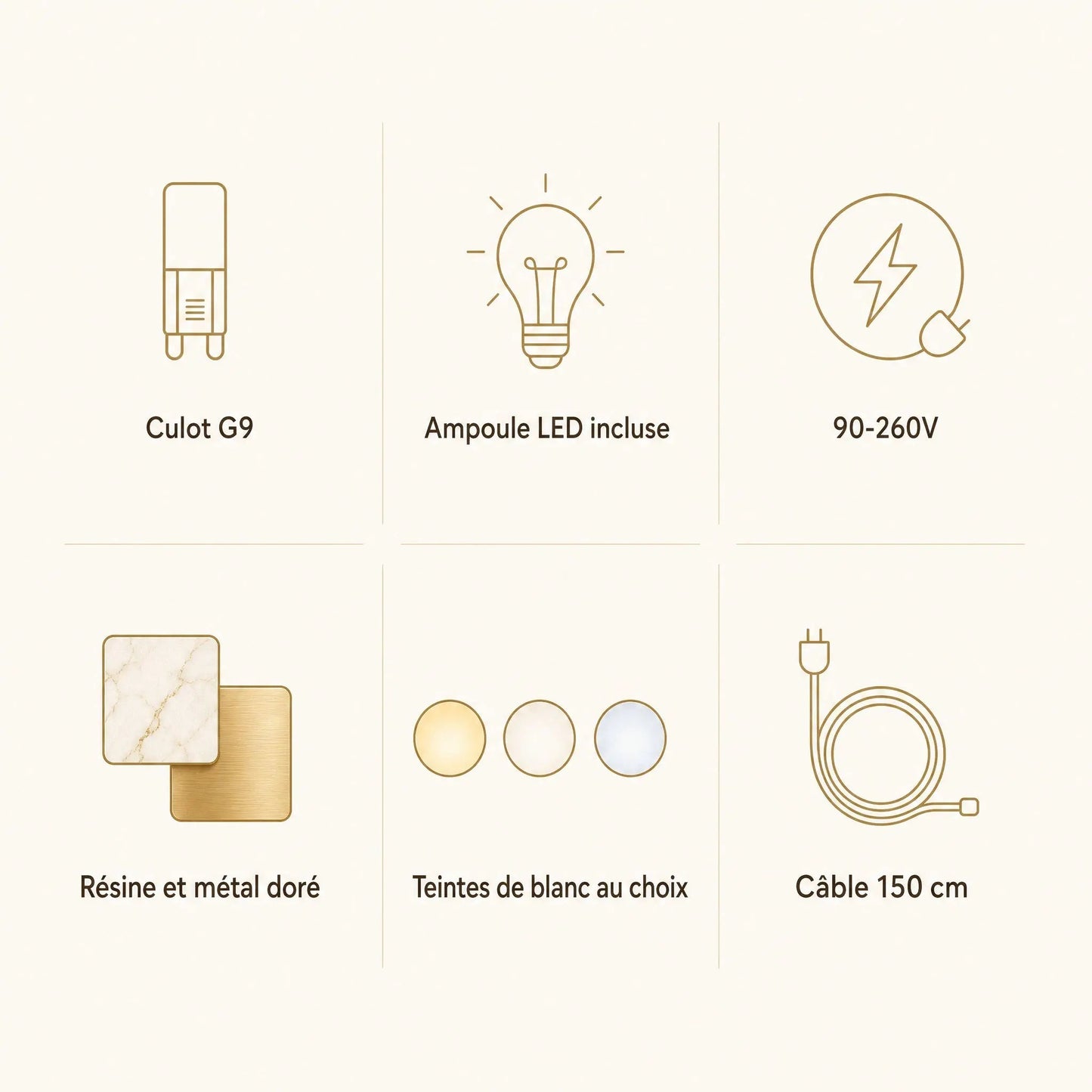 Specification chart of the Tevrin moon pendant light, G9 fitting and LED included | Wickleigh