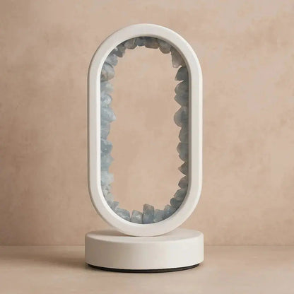 Sigin natural celestite crystal table lamp | Wickleigh