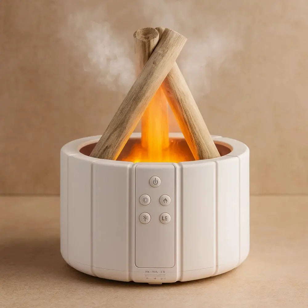 Ulera table lamp, misty flame effect diffuser | Wickleigh
