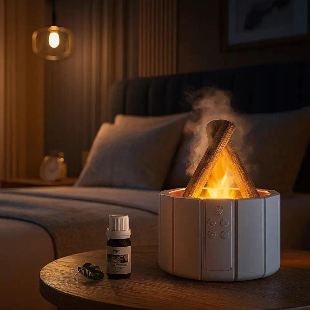 Ulera table lamp, misty flame effect diffuser | Wickleigh