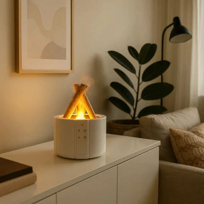 Ulera table lamp, misty flame effect diffuser | Wickleigh
