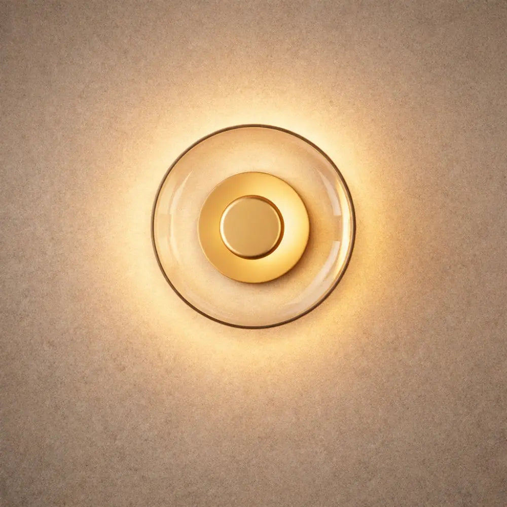 Arina wall light, circular glass halo | Wickleigh