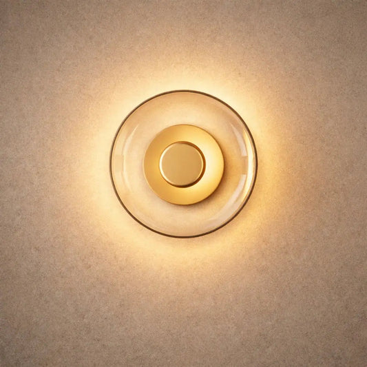 Arina wall light, circular glass halo | Wickleigh