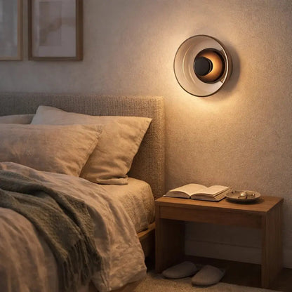 Arina wall light, circular glass halo | Wickleigh