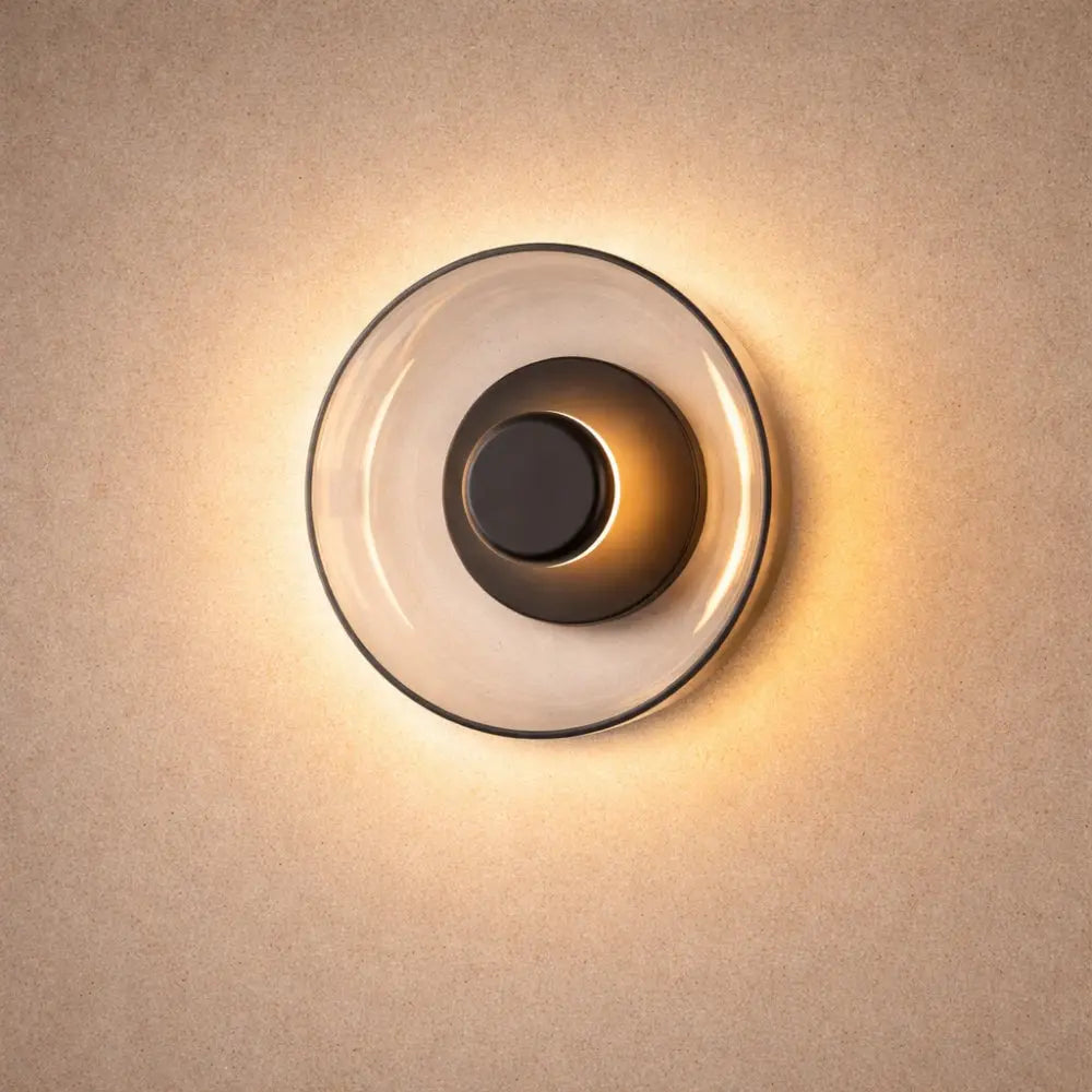 Arina wall light, circular glass halo | Wickleigh