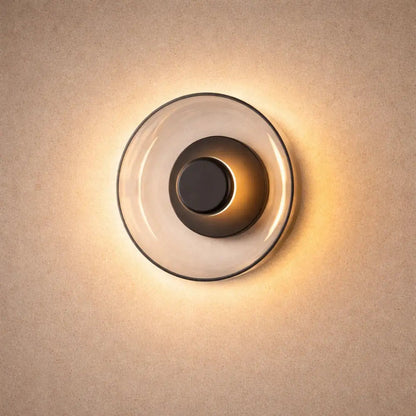 Arina wall light, circular glass halo | Wickleigh