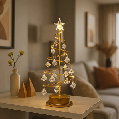 Islen table lamp, golden Christmas tree design, packshot | Wickleigh