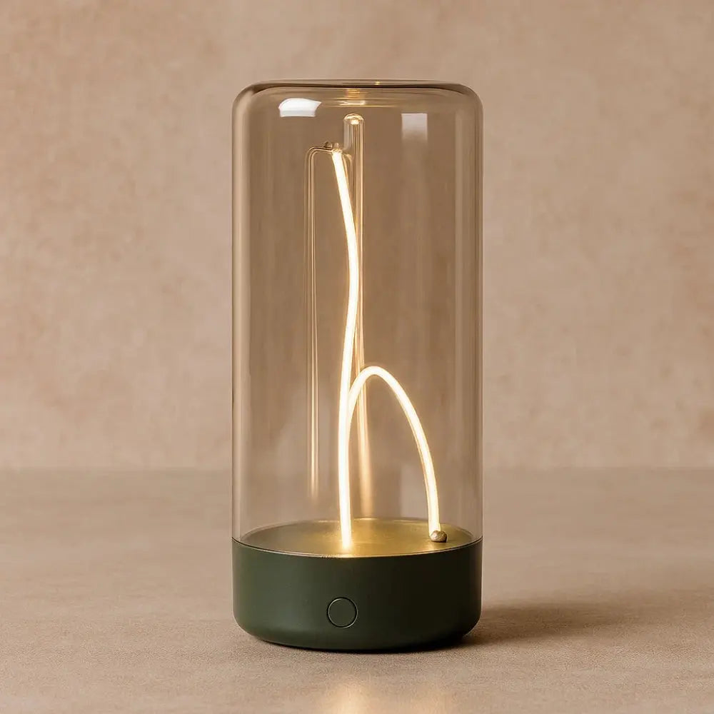 Irven LED filament table lamp, green | Wickleigh