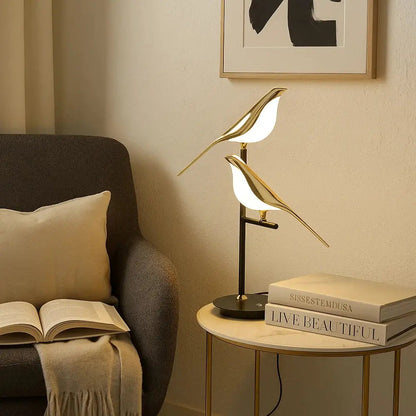 Erlin sculptural gold bird desk lamp | Wickleigh