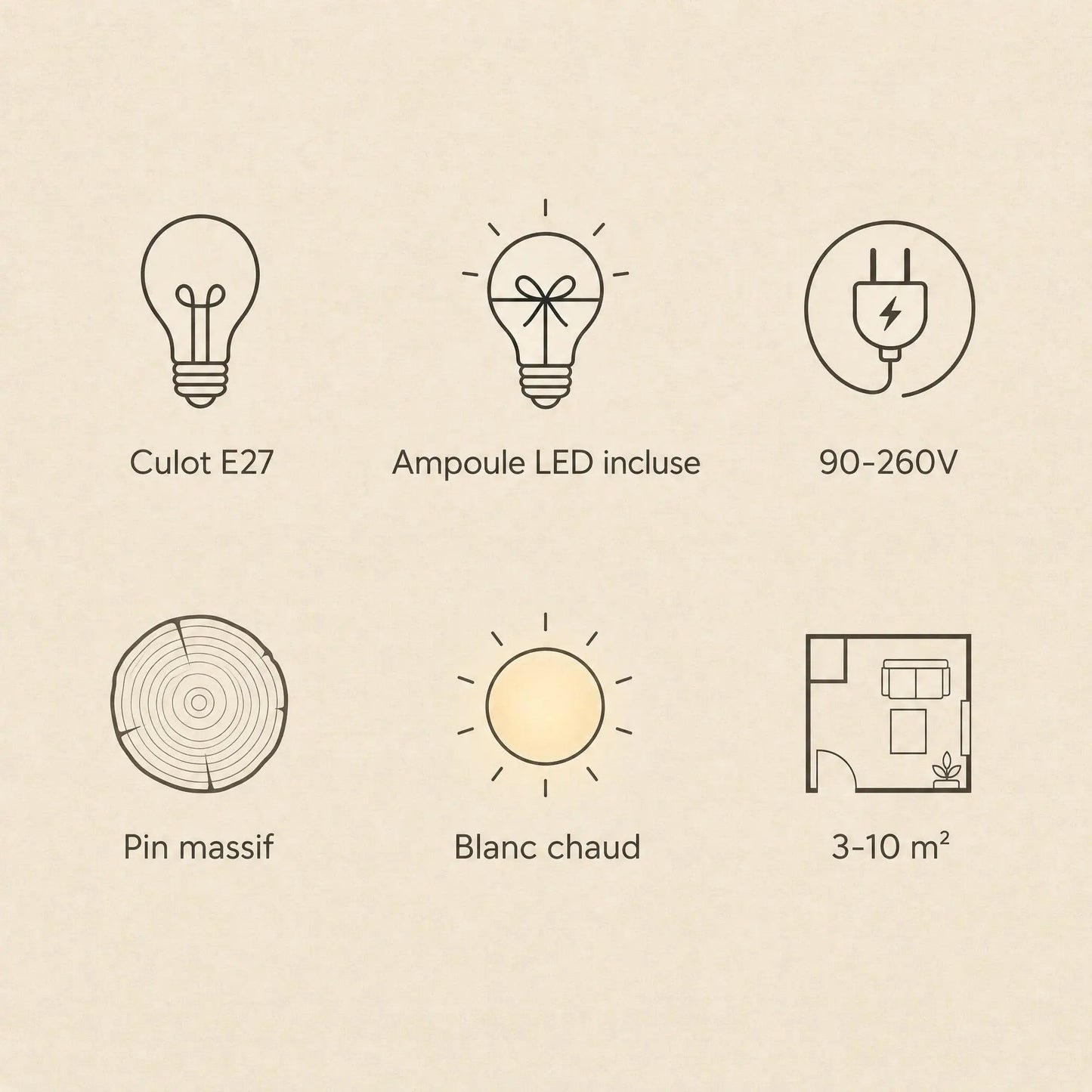 Norla Japanese pendant light features: E27 fitting, LED bulb included, solid pine, warm white light | Wickleigh