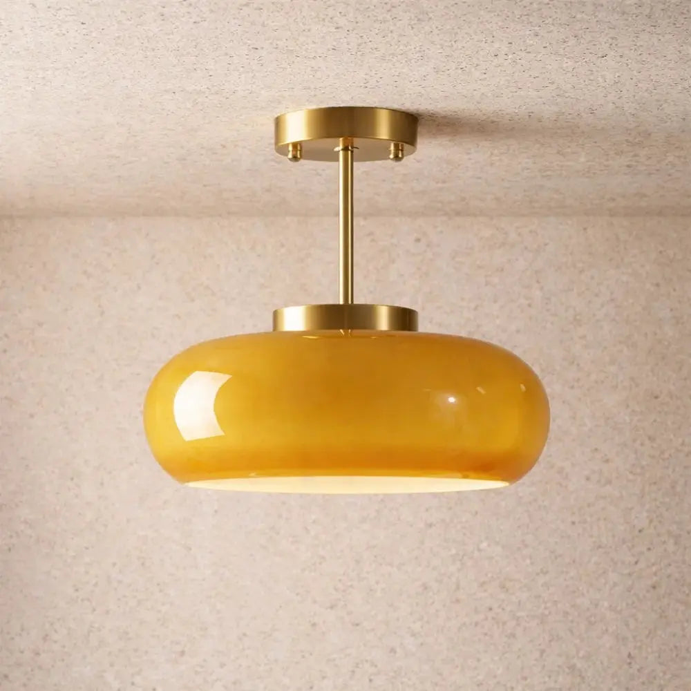 Rinna Nordic globe ceiling light, gold frame, packshot | Wickleigh