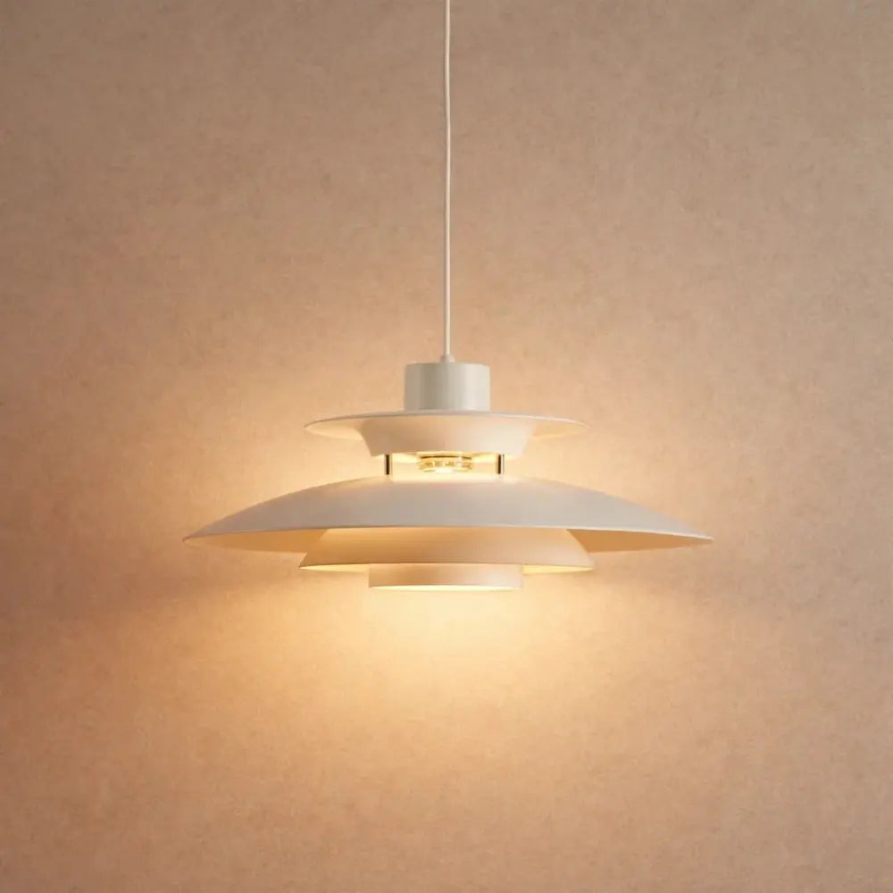 Vesin Danish style pendant light, stacked metal discs | Wickleigh
