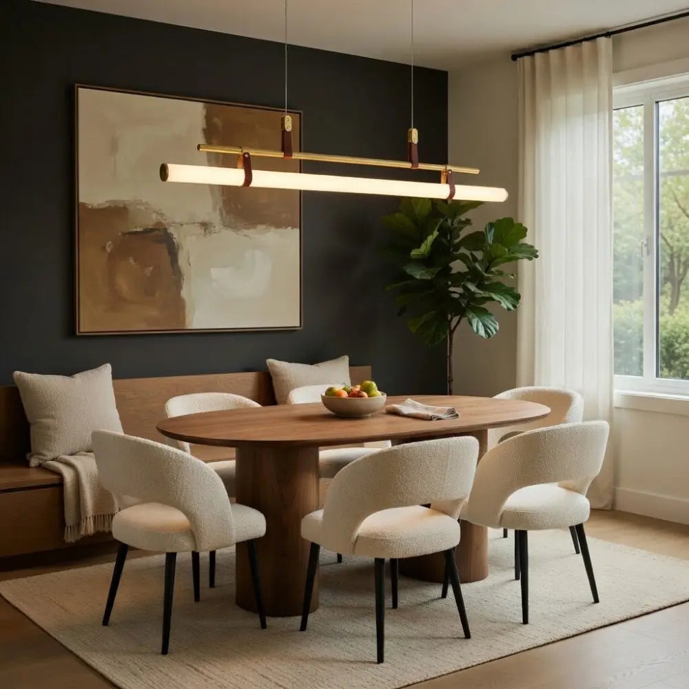 Orera linear pendant light, slim suspended bar | Wickleigh