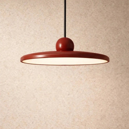 Yvren pendant light, lacquered disc and orb, packshot | Wickleigh