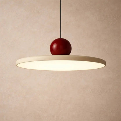 Yvren pendant light, lacquered disc and orb, packshot | Wickleigh