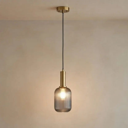 Tinna coloured glass pendant light, retro wave shade, packshot | Wickleigh