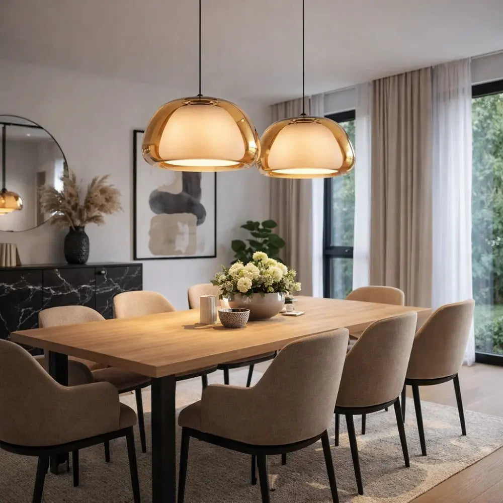 Asera frosted glass pendant light, soft dome, packshot | Wickleigh