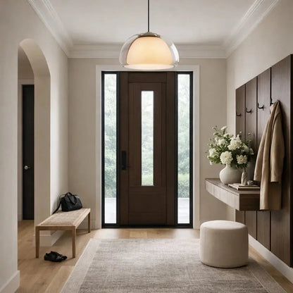 Asera frosted glass pendant light, soft dome, packshot | Wickleigh