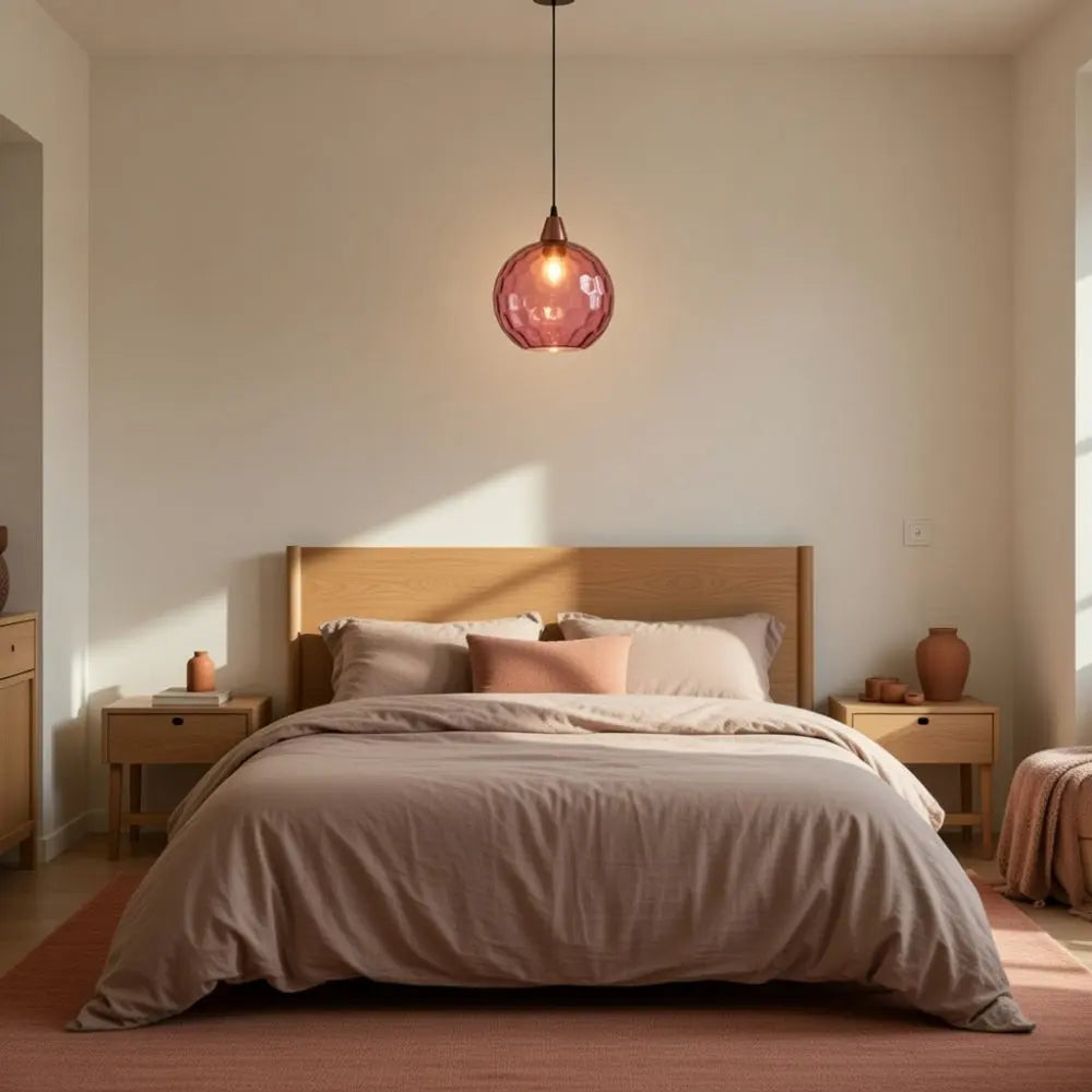 Nybin coloured glass pendant light, cascading spheres, packshot | Wickleigh