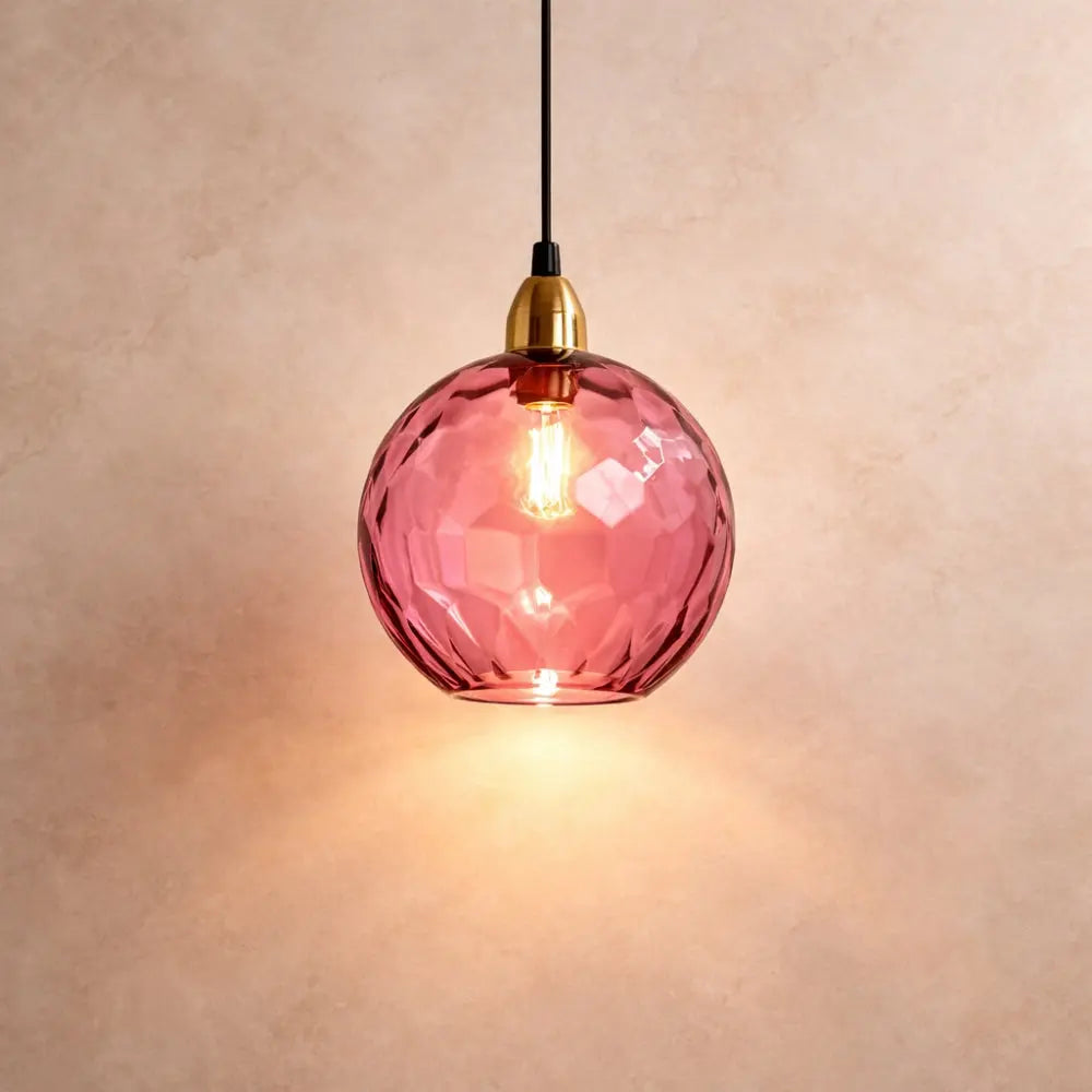 Nybin coloured glass pendant light, cascading spheres, packshot | Wickleigh