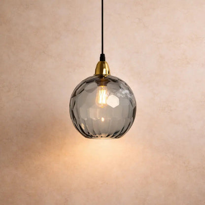 Nybin coloured glass pendant light, cascading spheres, packshot | Wickleigh