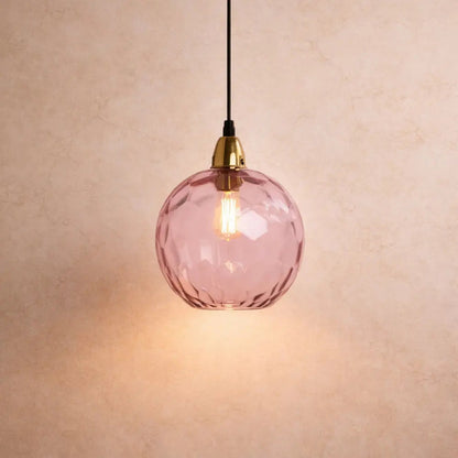 Nybin coloured glass pendant light, cascading spheres, packshot | Wickleigh