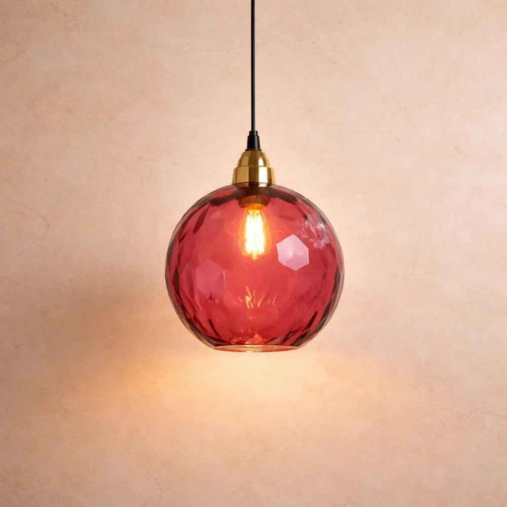 Nybin coloured glass pendant light, cascading spheres, packshot | Wickleigh